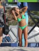 Jessie James Decker in Bikini Filming a Commercial on Miami Beach