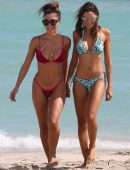 Metisha Schaefer Booty in Red Bikini on Miami Beach