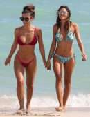 Metisha Schaefer Booty in Red Bikini on Miami Beach