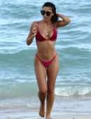 Metisha Schaefer Booty in Red Bikini on Miami Beach