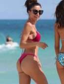 Metisha Schaefer Booty in Red Bikini on Miami Beach
