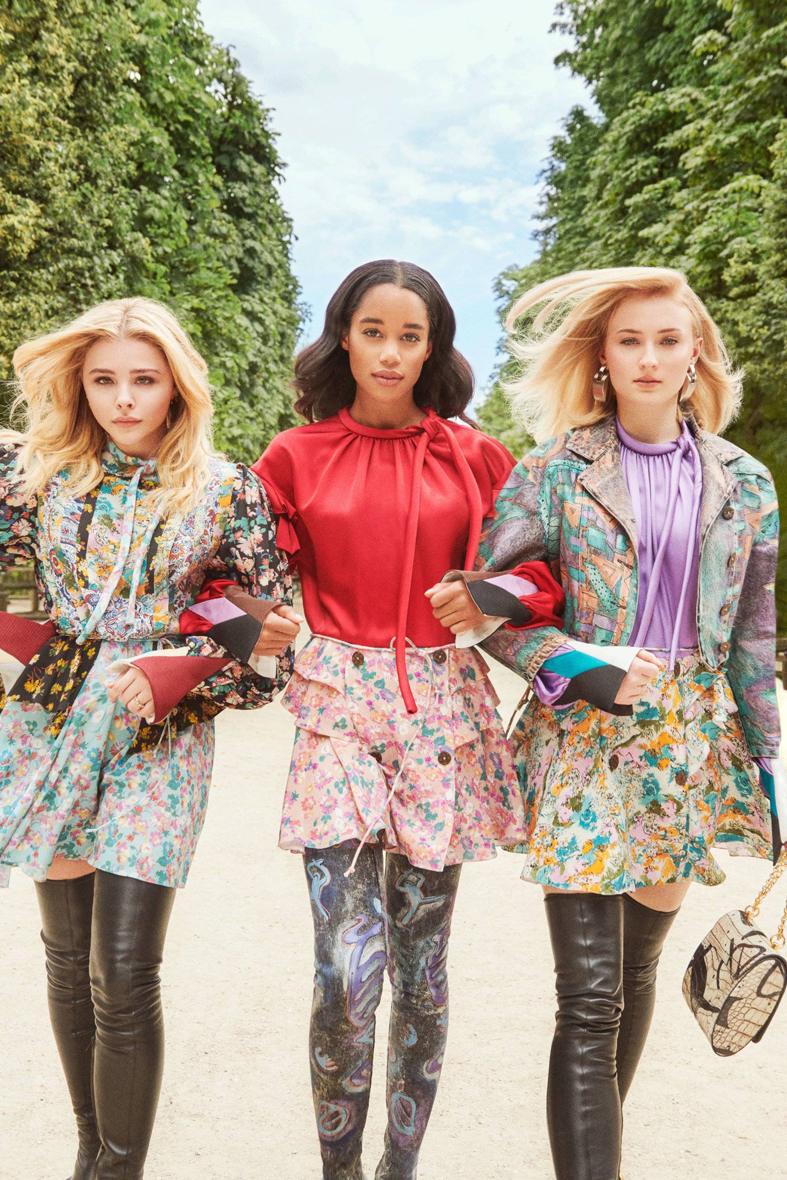 Sophie Turner, Chloe Grace Moretz and Laura Harrier - InStyle: Louis Vuitton's 2018 Charlie's Angels