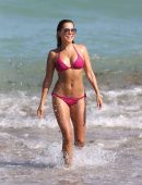 Sylvie Meis Booty in Pink Bikini at the Beach in Miami