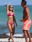 Sylvie Meis Booty in Pink Bikini at the Beach in Miami