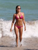 Sylvie Meis Booty in Pink Bikini at the Beach in Miami