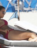 Sylvie Meis in Bikini on the Beach in Miami