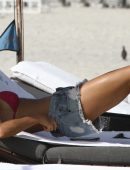 Sylvie Meis in Bikini on the Beach in Miami
