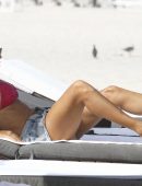 Sylvie Meis in Bikini on the Beach in Miami