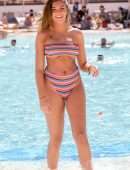 Zara McDermott and Ellie Brown in Bikini and Swimsuit at a Pool in Ibiza
