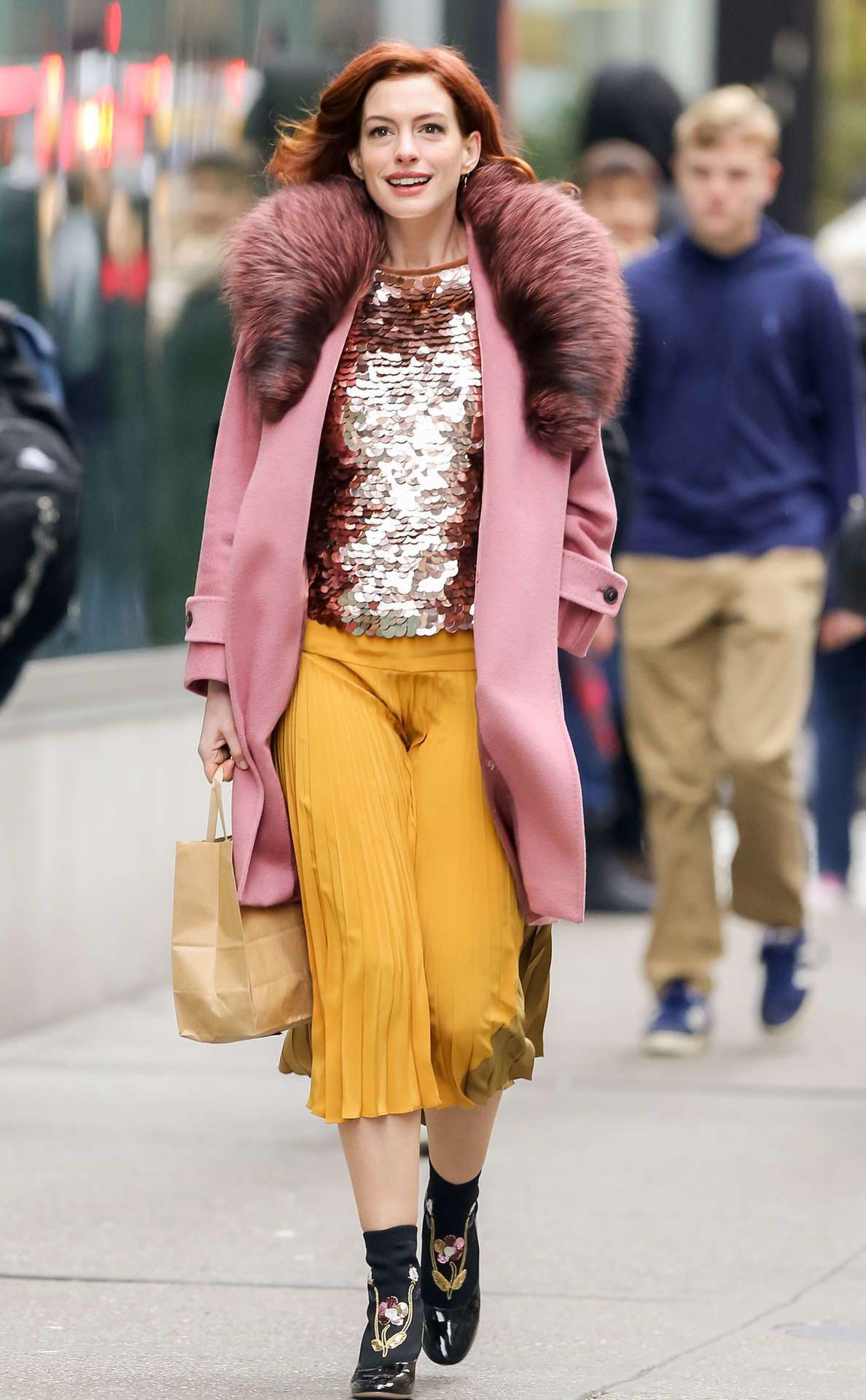 Anne Hathaway Out and About in NYC