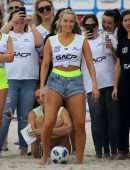 Camille Kostek – Sports Illustrated Swimsuit Celebrity Beach Soccer Match in Miami