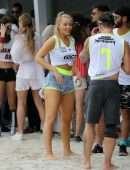 Camille Kostek – Sports Illustrated Swimsuit Celebrity Beach Soccer Match in Miami