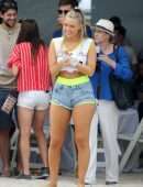 Camille Kostek – Sports Illustrated Swimsuit Celebrity Beach Soccer Match in Miami