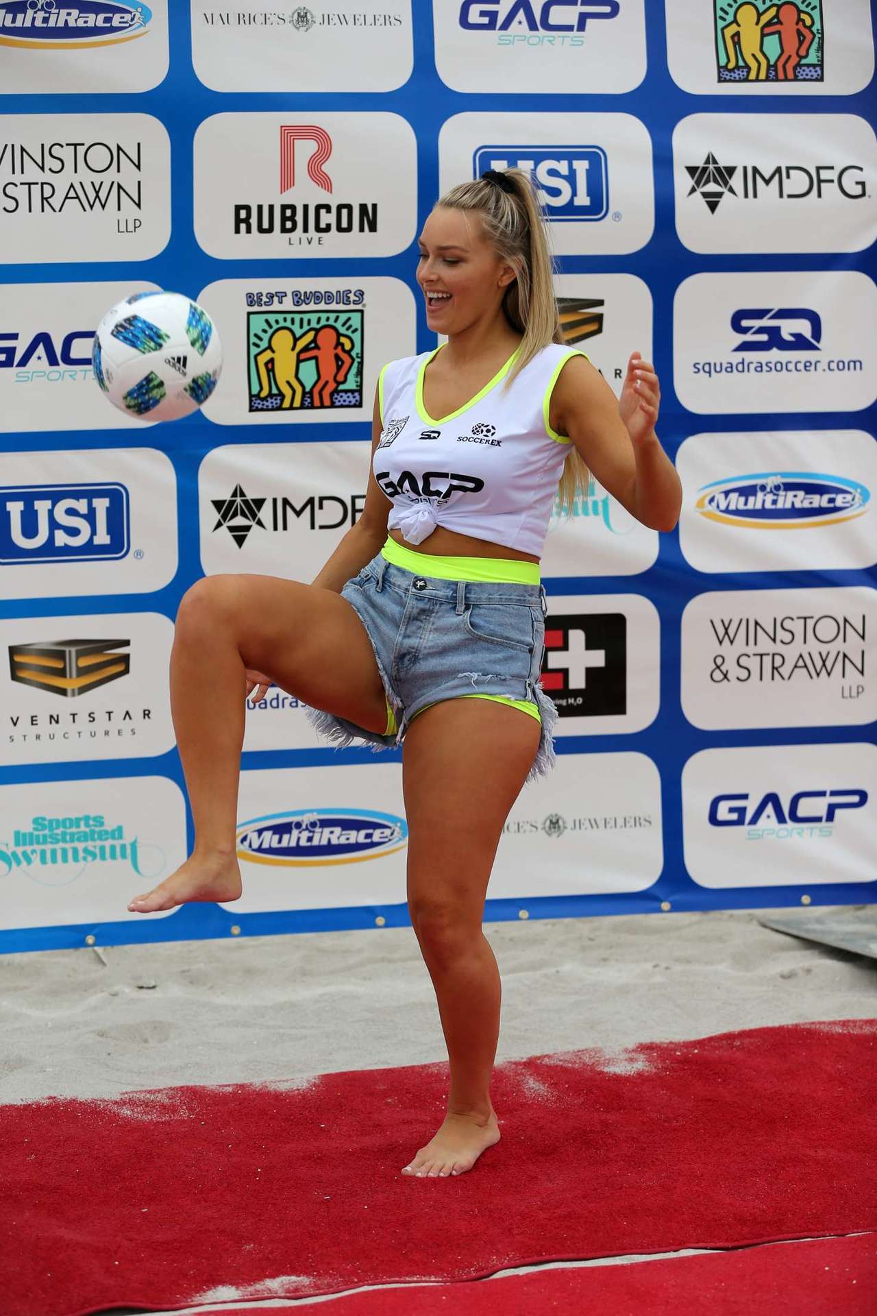 Camille Kostek – Sports Illustrated Swimsuit Celebrity Beach Soccer Match in Miami