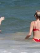 Elsa Hosk and Martha Hunt in Bikini at Beach in Tulum