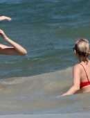 Elsa Hosk and Martha Hunt in Bikini at Beach in Tulum