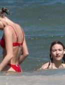 Elsa Hosk and Martha Hunt in Bikini at Beach in Tulum