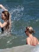 Elsa Hosk and Martha Hunt in Bikini at Beach in Tulum