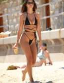 Emily Ratajkowski in Black Bikini on the Beach at Gold Coast