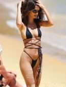 Emily Ratajkowski in Black Bikini on the Beach at Gold Coast