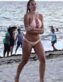 Francesca Brambilla in Pink Bikini at Miami Beach