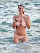 Francesca Brambilla in Pink Bikini at Miami Beach