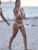 Francesca Brambilla in Pink Bikini at Miami Beach