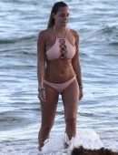 Francesca Brambilla in Pink Bikini at Miami Beach