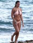 Francesca Brambilla in Pink Bikini at Miami Beach