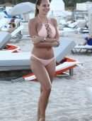 Francesca Brambilla in Pink Bikini at Miami Beach