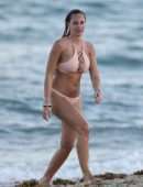 Francesca Brambilla in Pink Bikini at Miami Beach