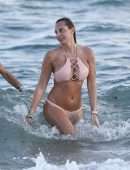 Francesca Brambilla in Pink Bikini at Miami Beach