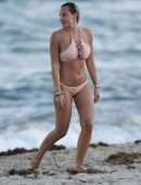 Francesca Brambilla in Pink Bikini at Miami Beach