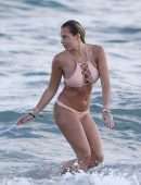 Francesca Brambilla in Pink Bikini at Miami Beach