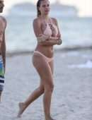 Francesca Brambilla in Pink Bikini at Miami Beach