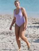 Iskra Lawrence in Swimsuit at Miami Beach Photoshoot for Aerie