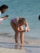 Iskra Lawrence in Swimsuit at Miami Beach Photoshoot for Aerie