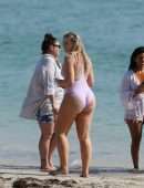 Iskra Lawrence in Swimsuit at Miami Beach Photoshoot for Aerie