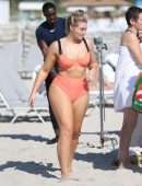 Iskra Lawrence in Swimsuit at Miami Beach Photoshoot for Aerie