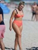 Iskra Lawrence in Swimsuit at Miami Beach Photoshoot for Aerie