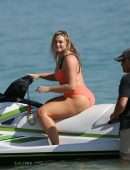 Iskra Lawrence in Swimsuit at Miami Beach Photoshoot for Aerie