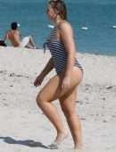 Iskra Lawrence in Swimsuit at Miami Beach Photoshoot for Aerie