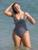 Iskra Lawrence in Swimsuit at Miami Beach Photoshoot for Aerie
