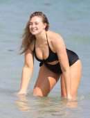 Iskra Lawrence in Swimsuit at Miami Beach Photoshoot for Aerie