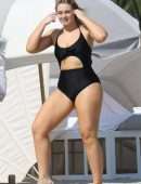 Iskra Lawrence in Swimsuit at Miami Beach Photoshoot for Aerie