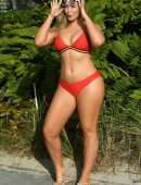 Iskra Lawrence in Swimsuit at Miami Beach Photoshoot for Aerie