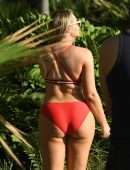 Iskra Lawrence in Swimsuit at Miami Beach Photoshoot for Aerie