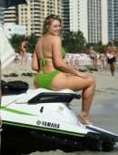 Iskra Lawrence in Swimsuit at Miami Beach Photoshoot for Aerie