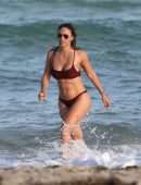 Jessica Ledon in Black Bikini on Miami Beach