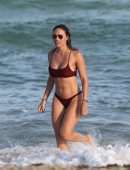 Jessica Ledon in Black Bikini on Miami Beach